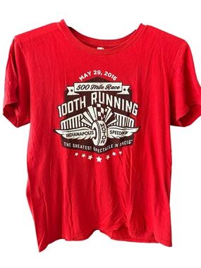 Vintage 2016 Indianapolis Speedway Red Graphic Tee - 500 Mile Race